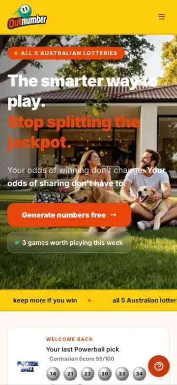 Outnumber website on mobile